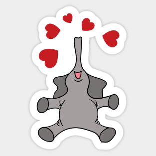 Joyful Valentine's Day Elephant Sticker